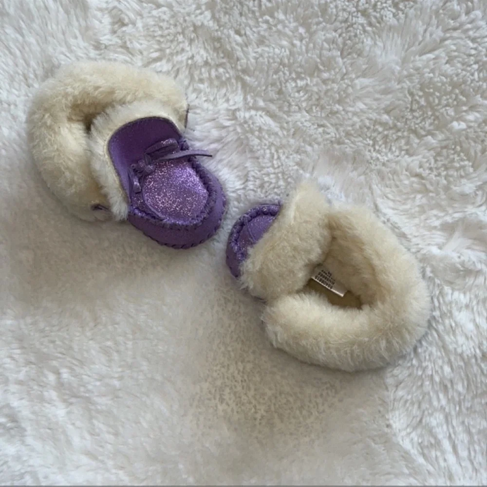 Brand Tucker + Tate genuine shearling with purple and silver sparkles